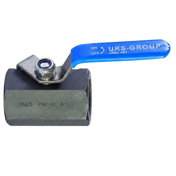 Кран шаровой муфтовый стальной PN140, шар-нж сталь 304, PTFE