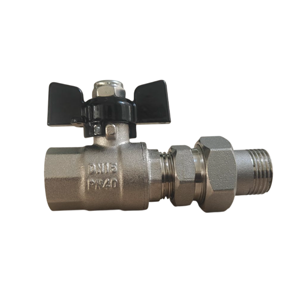 Кран шаровой резьбовой латунный с американкой, PN 40, Ду 15