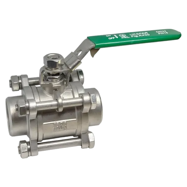 Кран кульовий трискладовий приварний нержавіючий PN16, куля-нж сталь 304, PTFE