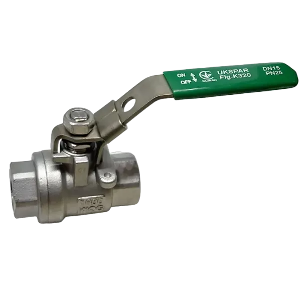 Кран шаровой двухсоставной муфтовый нержавеющий PN25, шар-нж сталь 304, PTFE