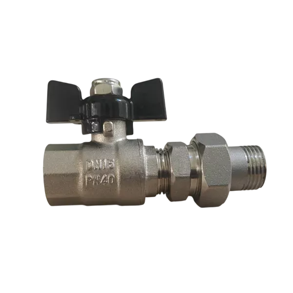 Кран шаровой резьбовой латунный с американкой, PN 40, Ду 15