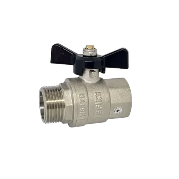 Кран шаровой муфтовый латунный ВНР, бабочка, PN40