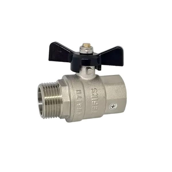 Кран шаровой муфтовый латунный ВНР, бабочка, PN40 Кран шаровой муфтовый латунный ВНР, бабочка, PN40